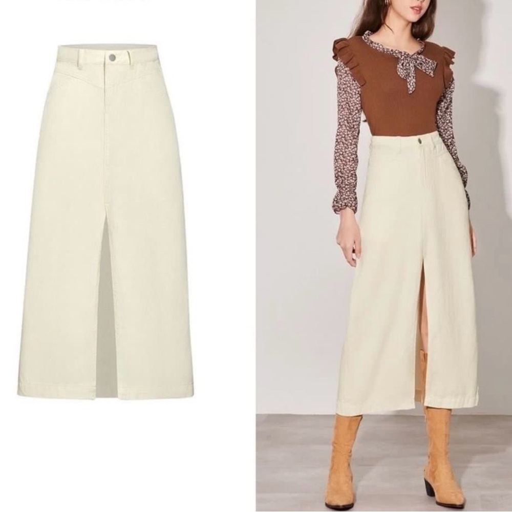 Elegant Cream Maxi Skirt
